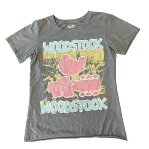 RECYCLED KARMA Woodstock Concert Tee T-Shirt Distressed size S